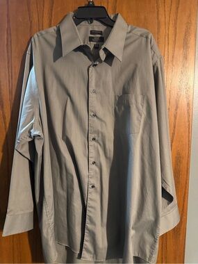 croft & barrow Men's Light Gray Long-Sleeve Dress Shirt